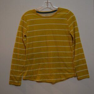 Wonder Nation Yellow-White Stripes Pattern Long Sleeves Tee Girls XL (14/16)
